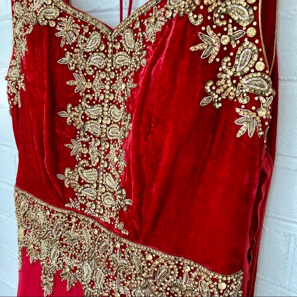[New] Stunning Red Indian Anarkali Gown - Picture 6 of 6